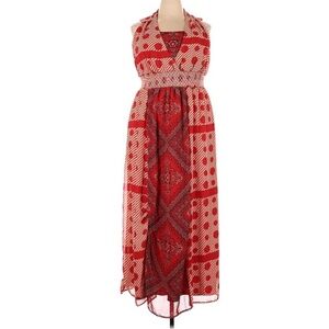 Cato Sleeveless Red Mixed Print Paisley MIDI Dress EUC sz 18/20